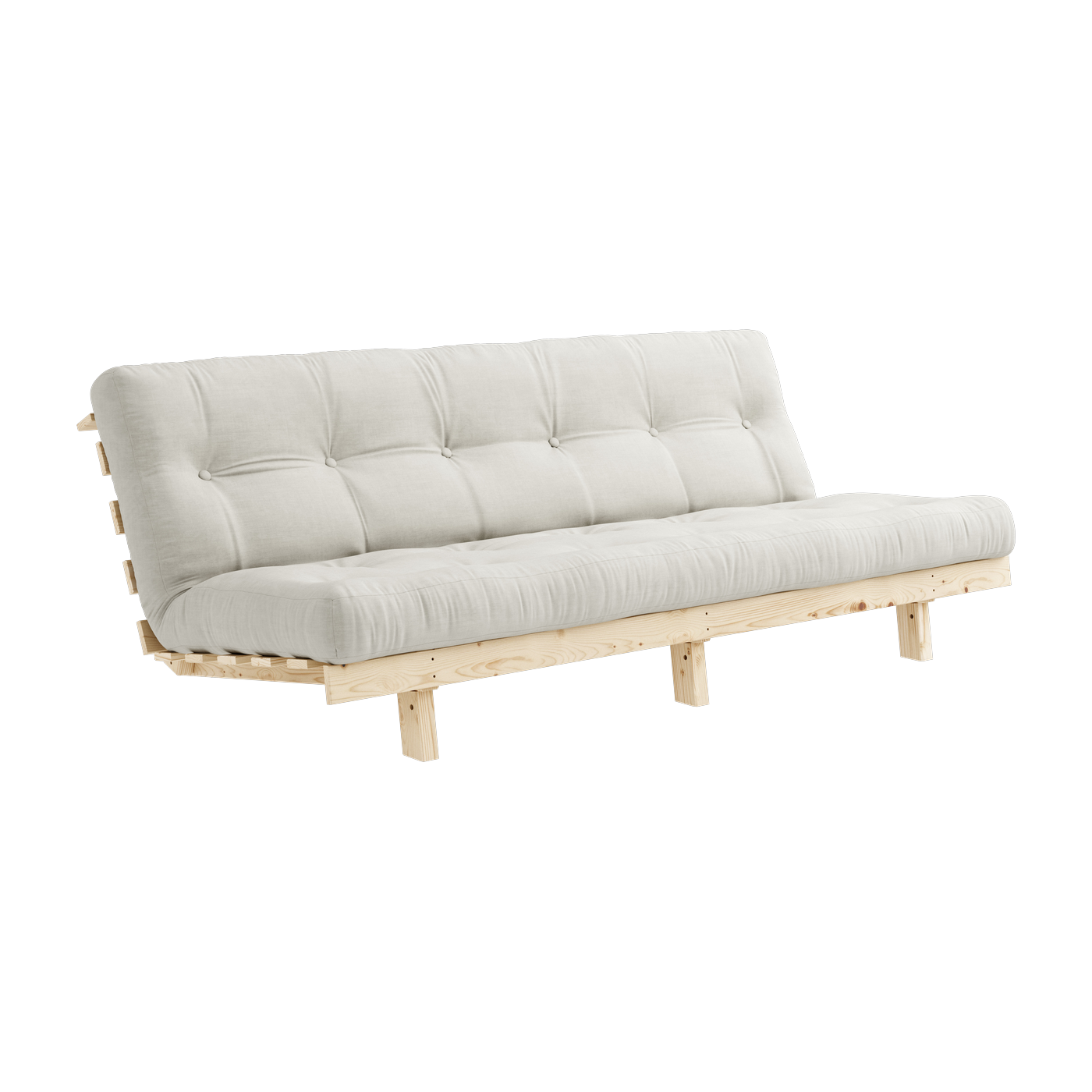 Convertible sofa in pine wood and natural mattress 130x200cm Lean - Karup Design