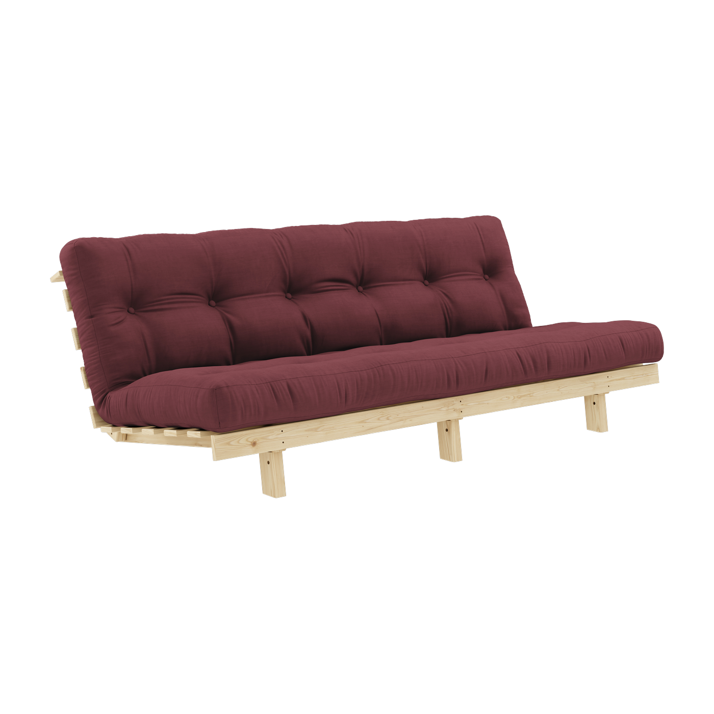 أريكة قابلة للتحويل من خشب الصنوبر مع مرتبة بوردو 130x200 سم Lean - Karup Design