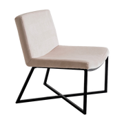 Fauteuil en métal noir et tissus blanc brillant Zero - Custom form