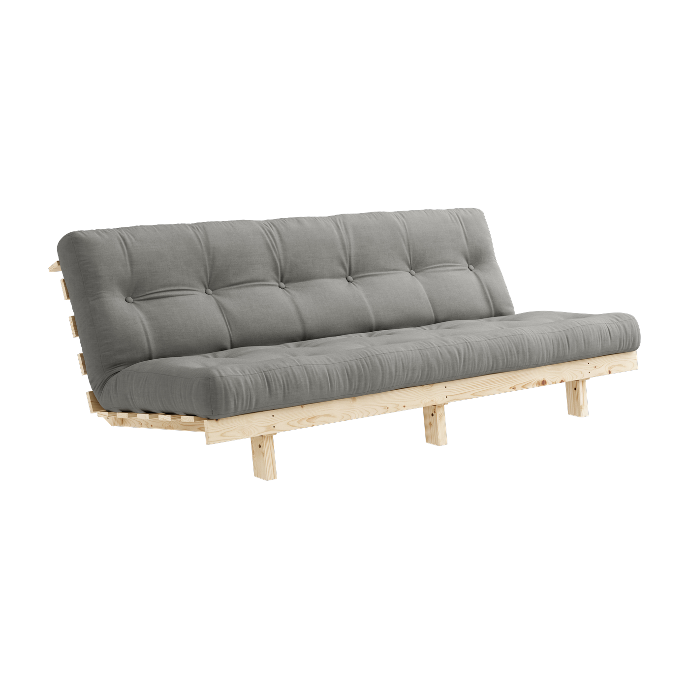 أريكة قابلة للتحويل من خشب الصنوبر مع مرتبة رمادية 130x200 سم Lean - Karup Design
