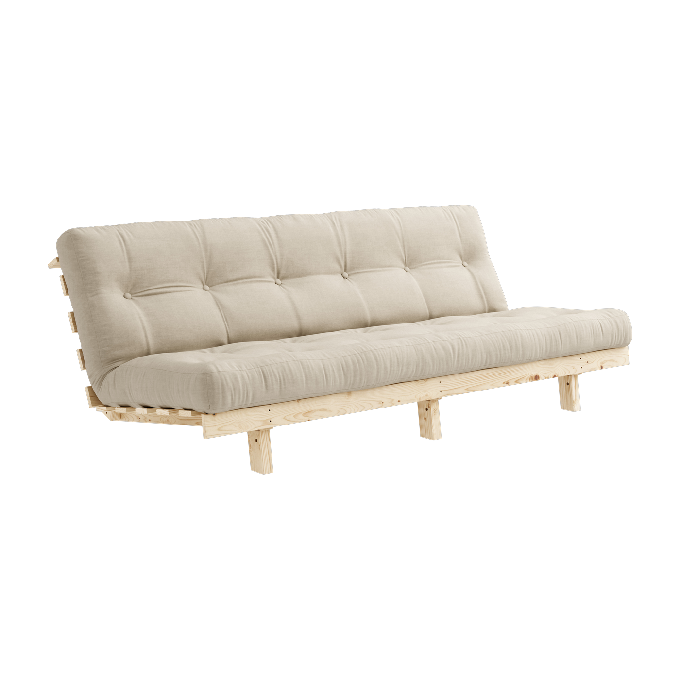 أريكة قابلة للتحويل من خشب الصنوبر مع مرتبة بيج 130x200 سم Lean - Karup Design