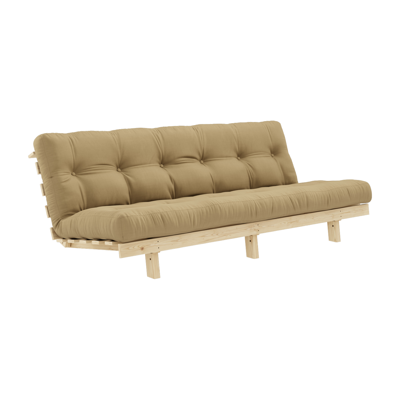 أريكة قابلة للتحويل من خشب الصنوبر مع مرتبة القمح البيج 130x200cm Lean - Karup Design