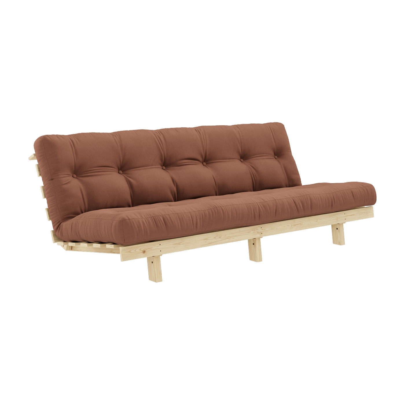 أريكة قابلة للتحويل من خشب الصنوبر مع مرتبة الطين 130x200cm Lean - Karup Design