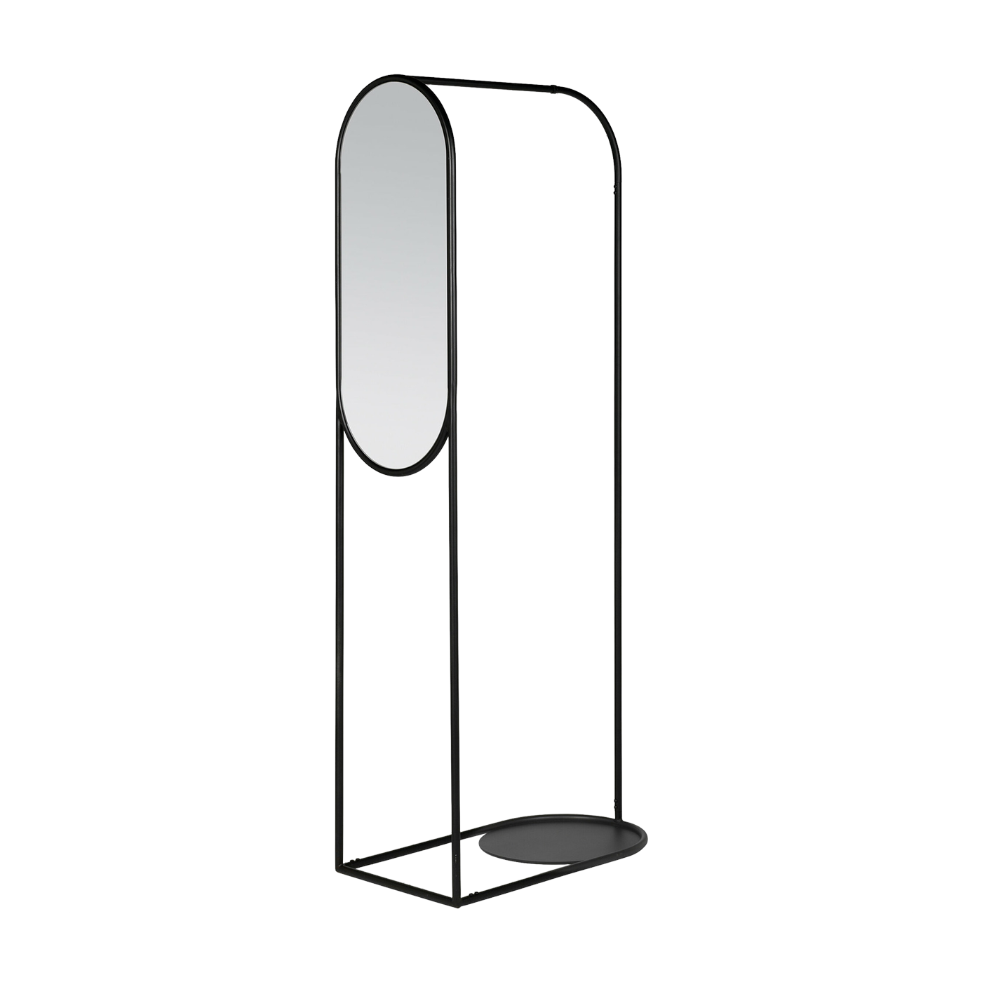 Portant avec miroir en métal noir Archie - Broste Copenhagen