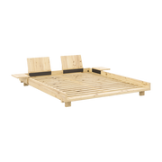 Sommier en bois laqué 160x200cm avec deux dossiers et tables d'appoints Social bed- Karup Design