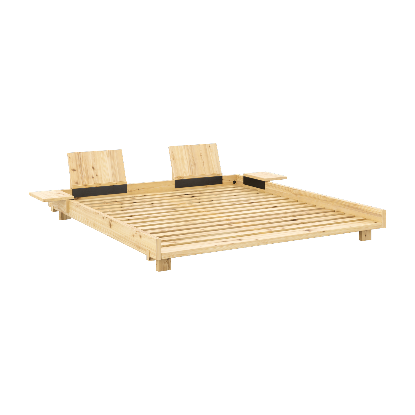 قاعدة سرير من خشب مطلي 180x200 سم مع دعامتي ظهر وطاولات جانبية Social bed - Karup Design