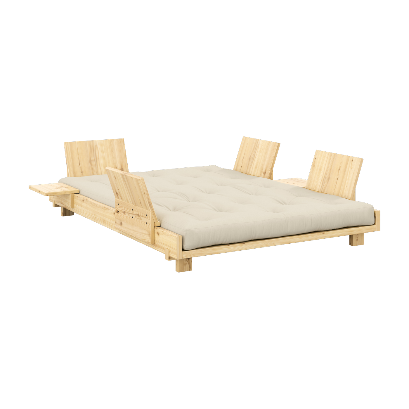 أريكة قابلة للتحويل مع 4 دعامات ظهر وطاولات جانبية وفراش بيج Social sofa bed - Karup Design
