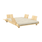Convertible sofa with 4 backrests, side tables, beige mattress Social sofa bed - Karup Design