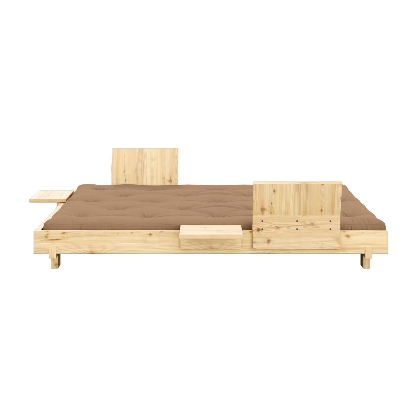 أريكة قابلة للتحويل مع دعامتي ظهر وطاولات جانبية وفراش باللون البني mocca Social sofa bed - Karup Design