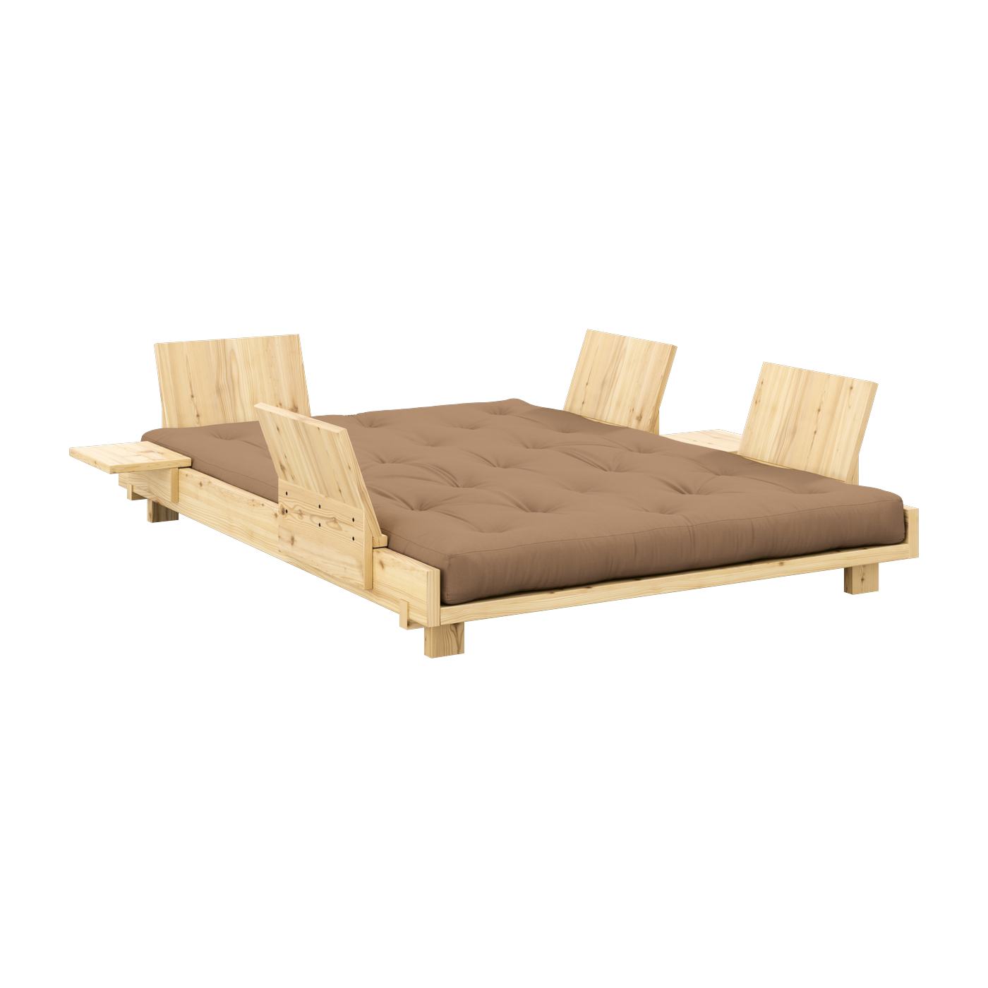 أريكة قابلة للتحويل مع 4 دعامات ظهر وطاولات جانبية وفراش باللون البني mocca Social sofa bed - Karup Design