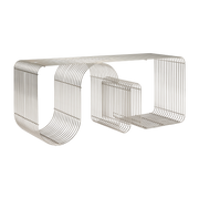 Chrome steel bench 100x32x43, 2cm Curva - AYTM