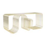 Banc en acier doré 100x32x43,2cm Curva - AYTM