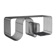 Black steel bench 100x32x43, 2cm Curva - AYTM