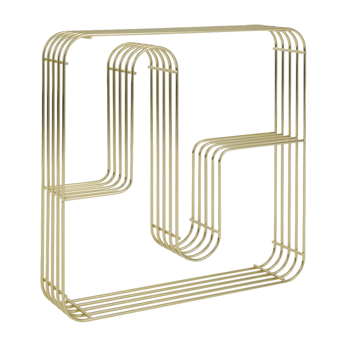 Quadratisches Wandregal aus vergoldetem Stahl 45, 5x8, 9x45, 5cm Curva - -. AYTM