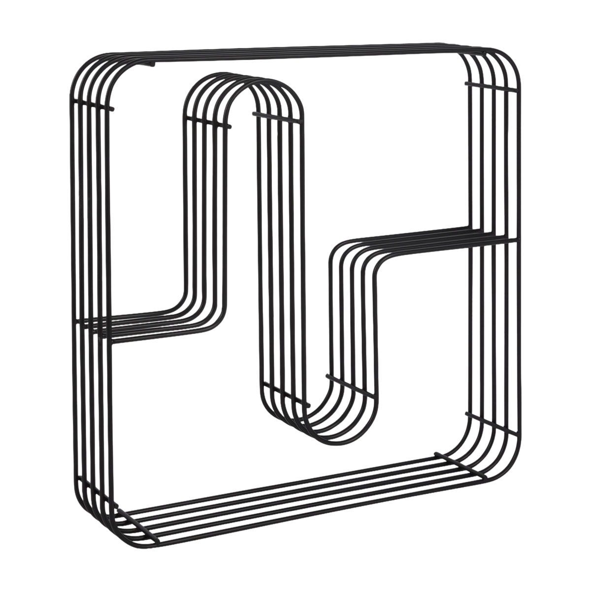 Quadratisches Wandregal aus schwarzem Stahl 45, 5x8, 9x45, 5cm Curva - -. AYTM
