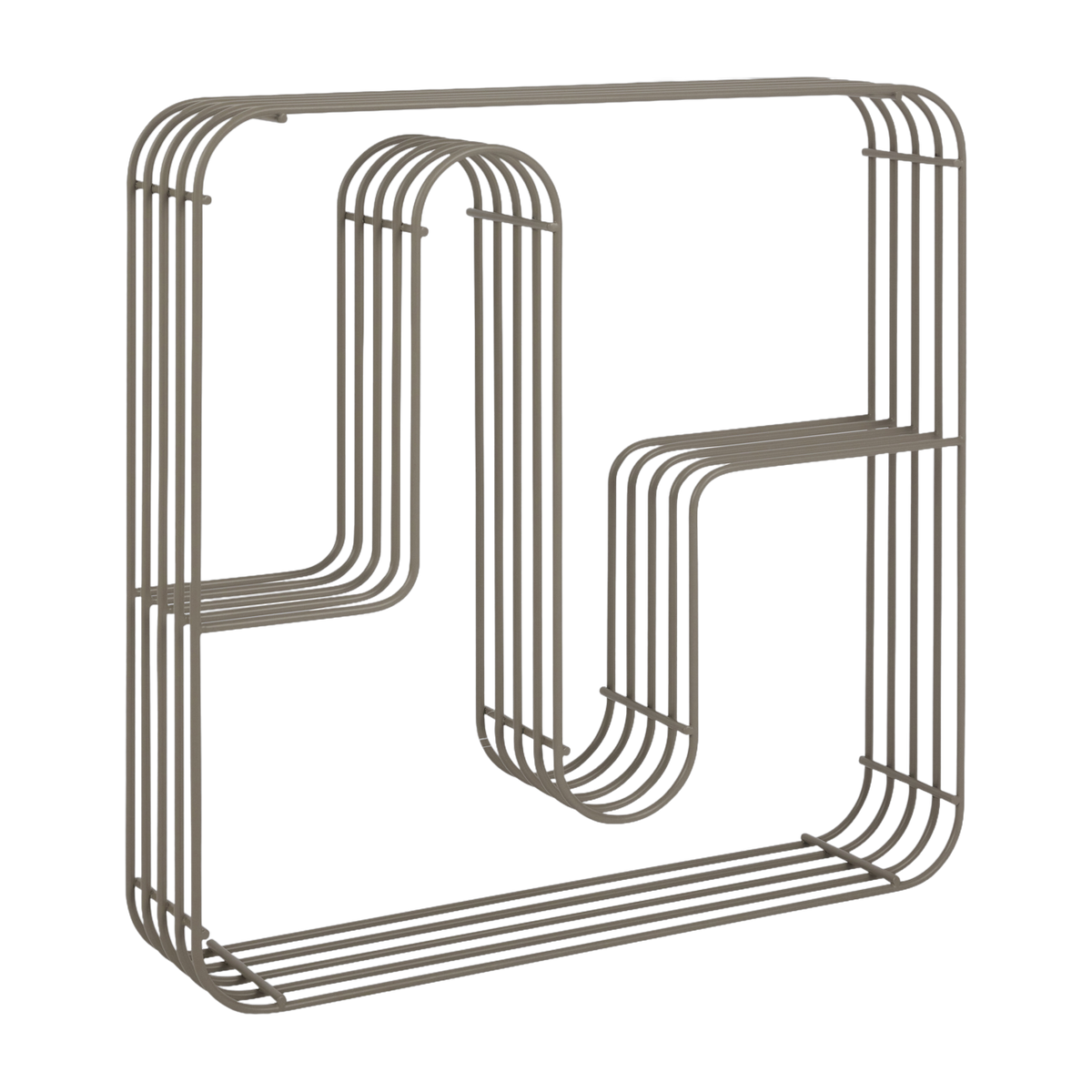 Square wall shelf in taupe steel 45. 5x8. 9x45. 5cm Curva - AYTM