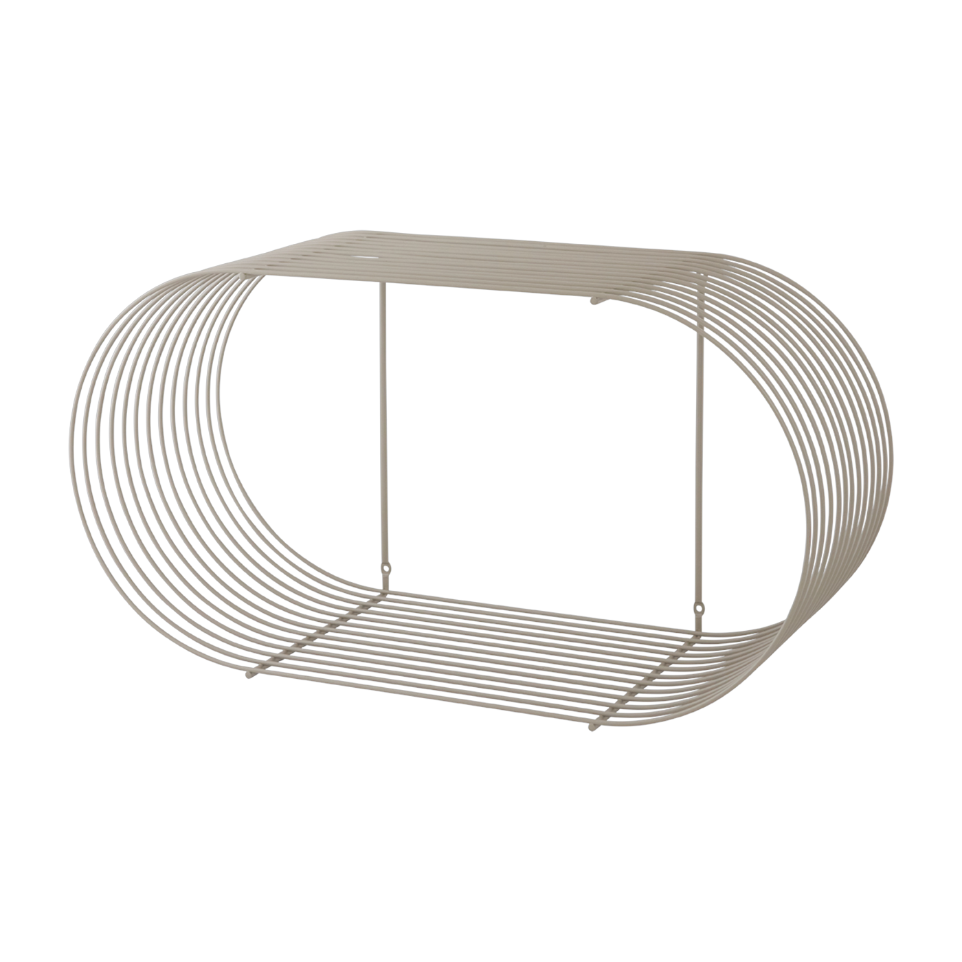 Wandregal aus Metall in Taupe 61, 4x25, 3x33cm Curva -. AYTM