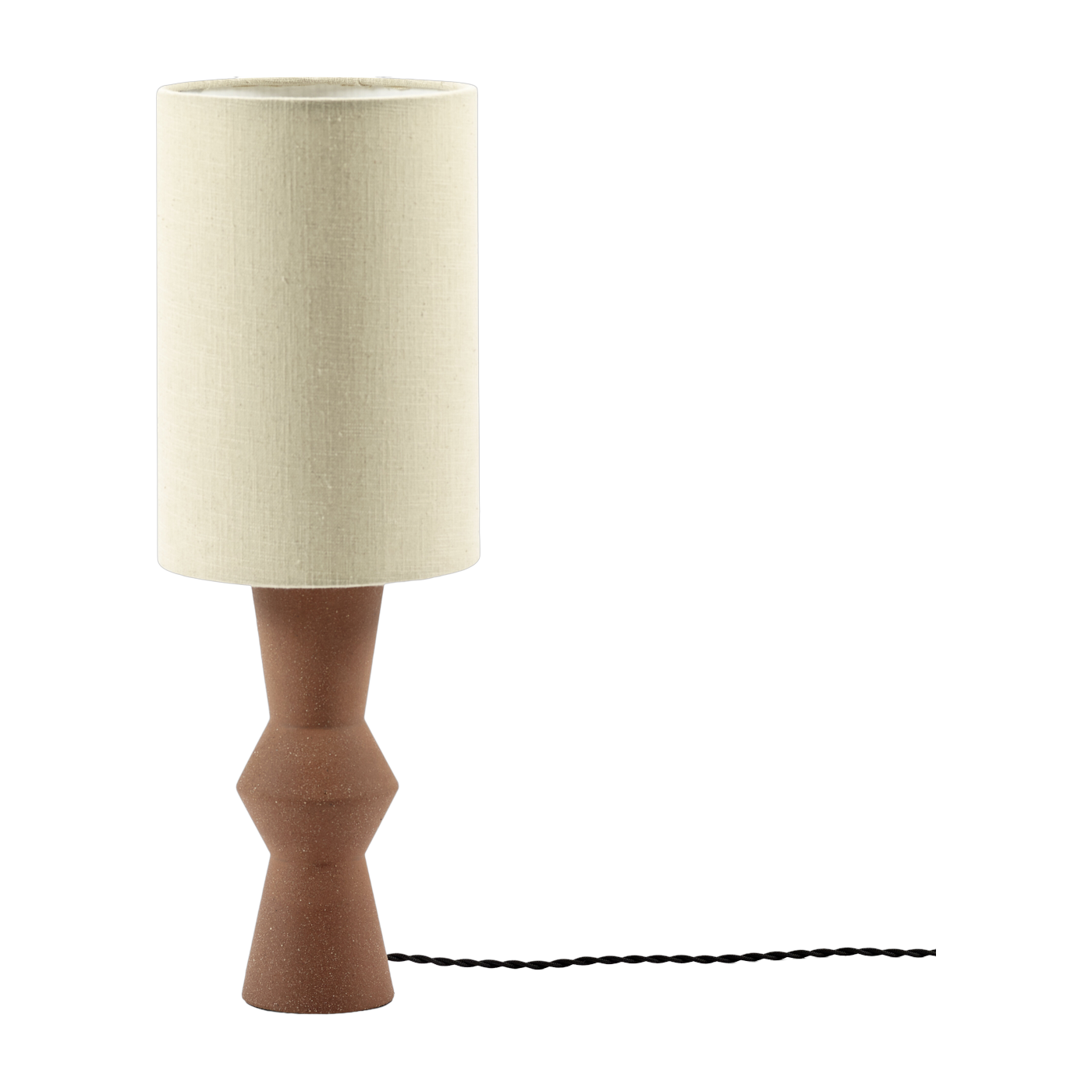 Lampe de table en terre cuite rouge brique et abat-jour beige 18x18x52cm Marie-Ann - Serax