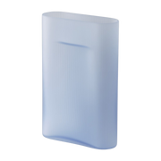 Vase en verre soufflé bleu 35cm Ridge - Muuto