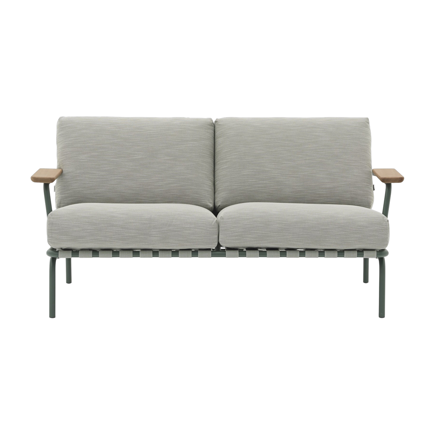 Divano da esterno in acciaio e tessuto grigio-verde 73x152, 5 cm Settle - Muuto