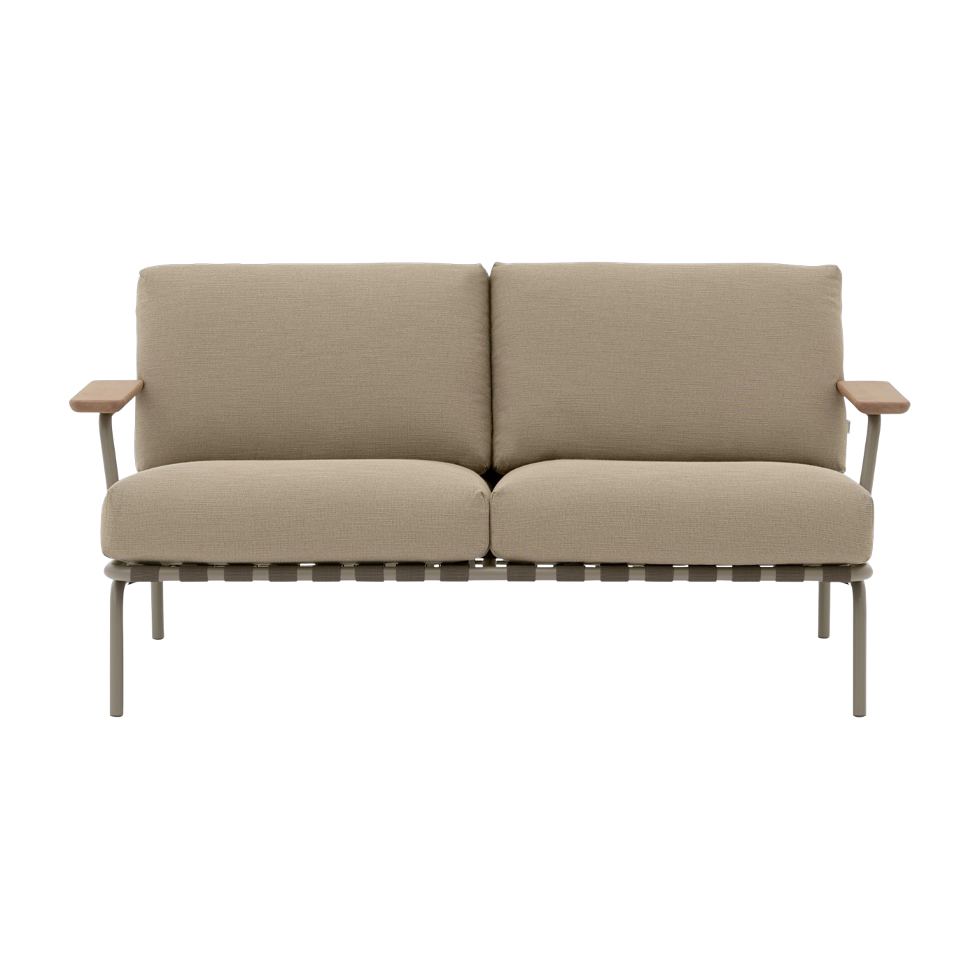Outdoor sofa in steel and taupe fabric 73x152. 5cm Settle - Muuto