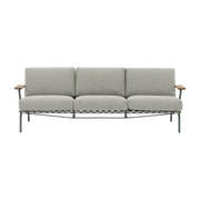 Divano da esterno in acciaio e tessuto verde scuro 73x218, 5 cm Settle - Muuto