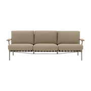 Outdoor sofa in steel and taupe fabric 73x218. 5cm Settle - Muuto