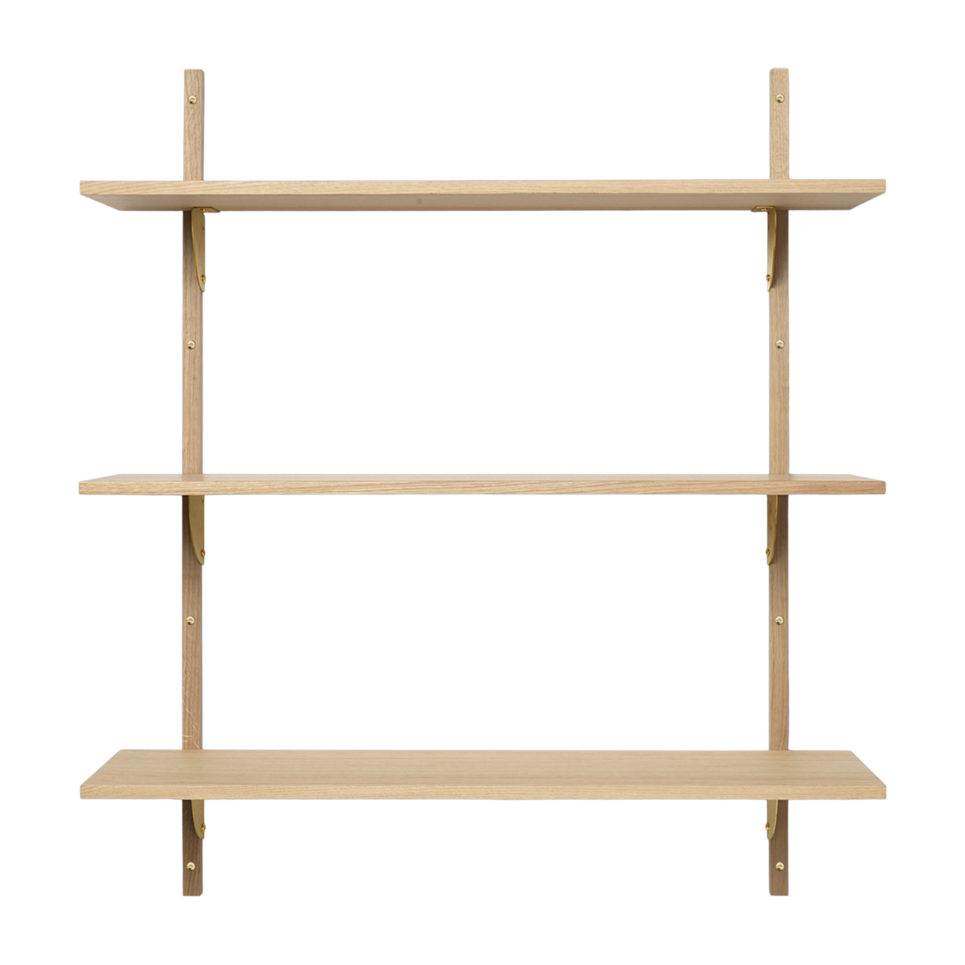 Étagère en chêne naturel et laiton 87x26,1x102cm Sector - Ferm Living
