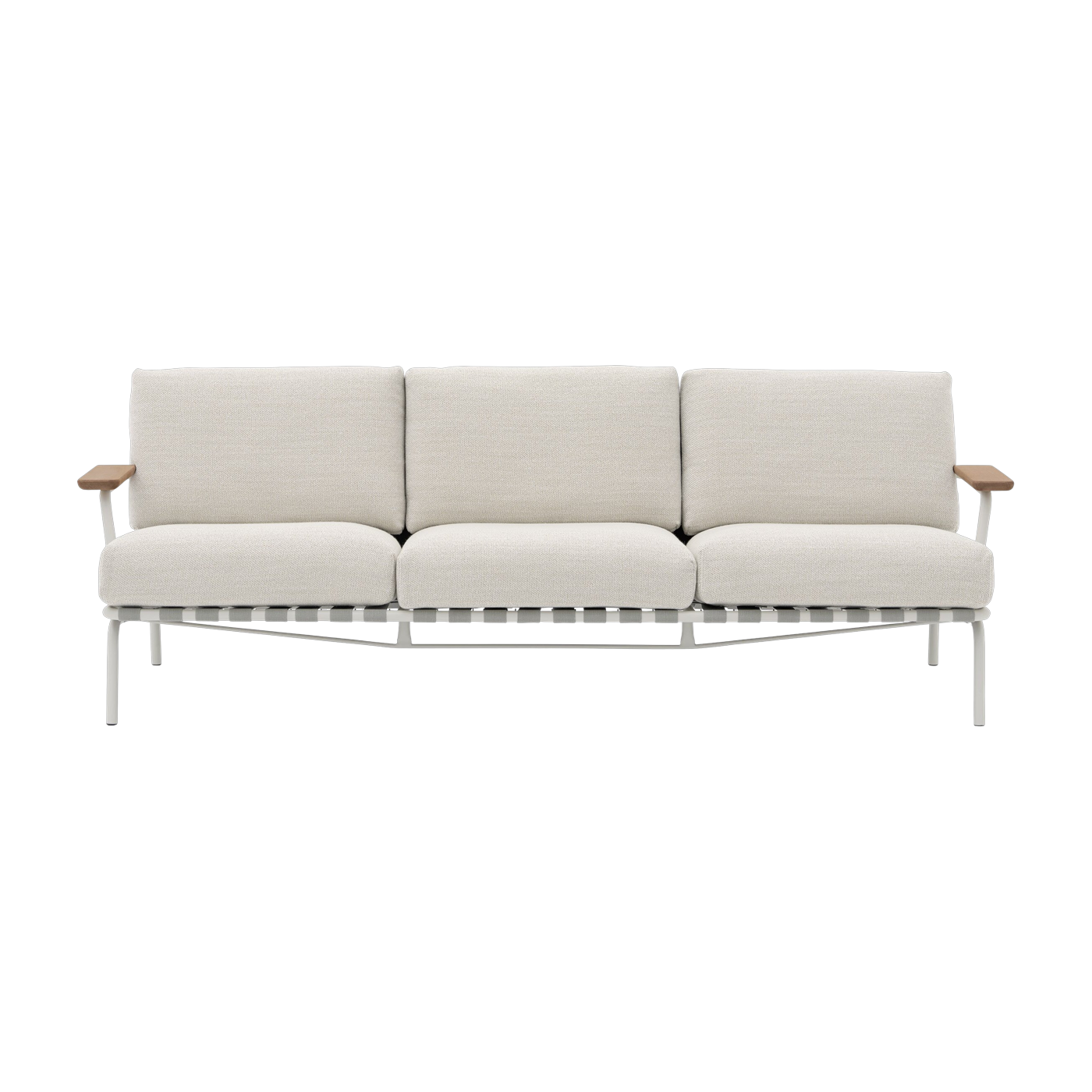 Divano da esterno in acciaio e tessuto grigio 73x218, 5 cm Settle - Muuto