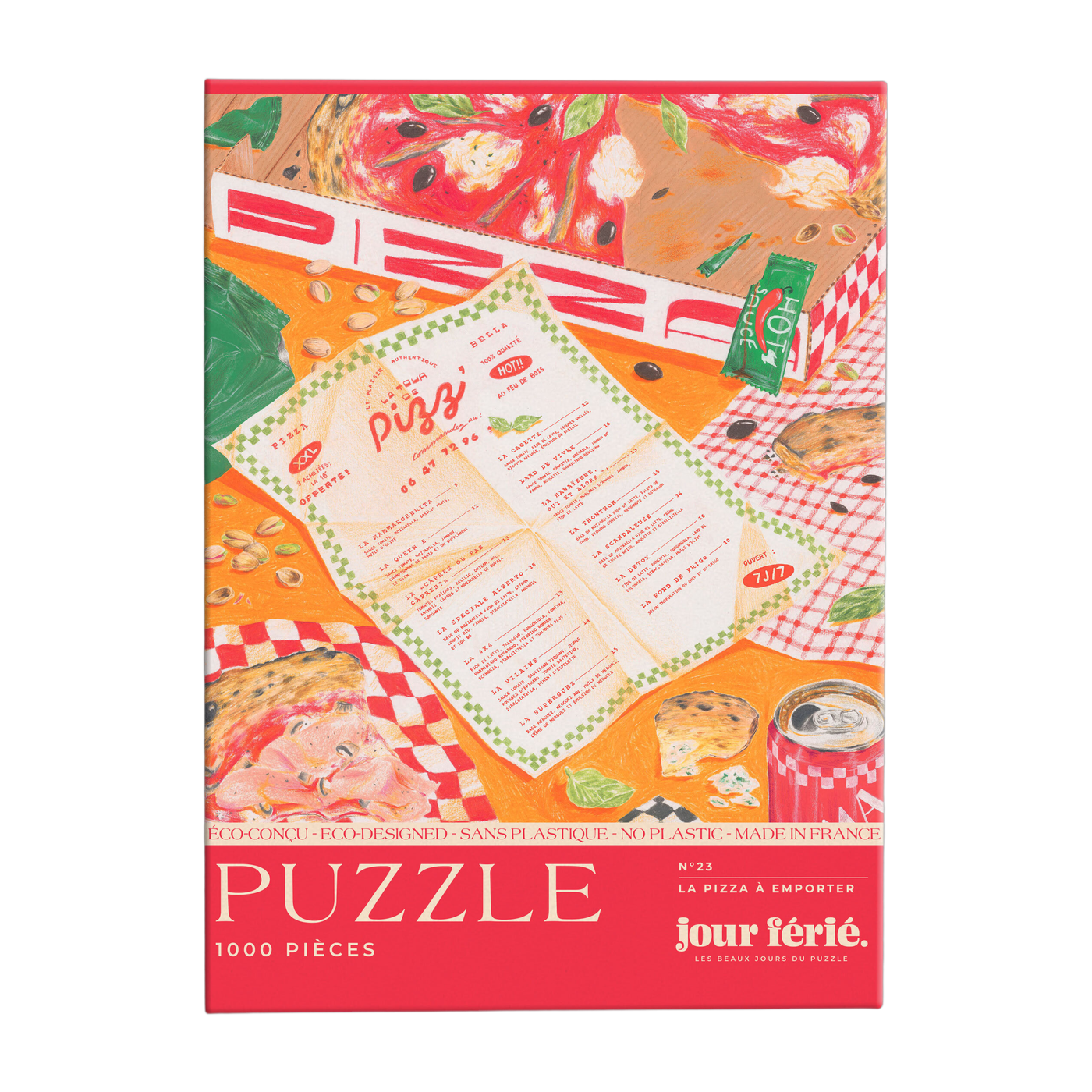 Puzzle de 1000 piezas Pizza para llevar - Jour Férié