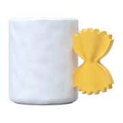 White and yellow ceramic mug 12x8x10cm Pasta - Fluid Market