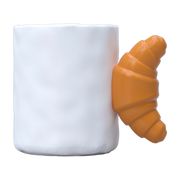 Mug en céramique blanc et marron 12x8x10cm Croissant - Fluid Market