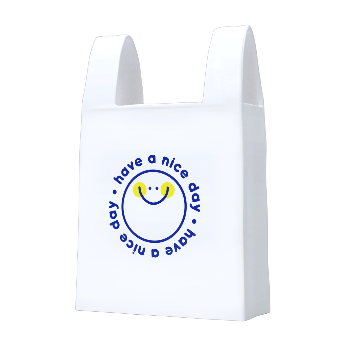 Vase en céramique blanc 16x7x25cm Plastic Bag - Fluid Market