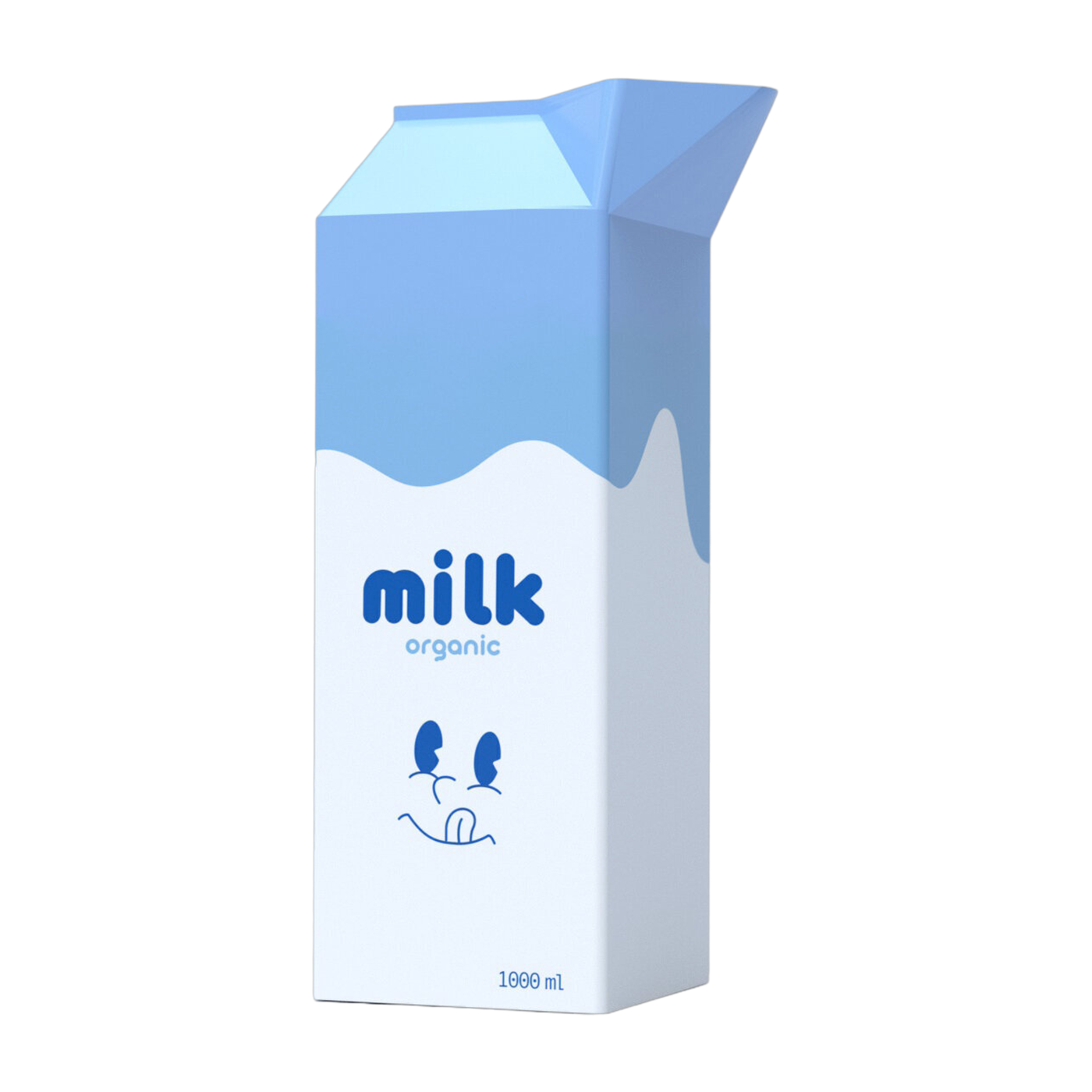 Vase en céramique blanc et bleu 8x8x23cm Milk - Fluid Market