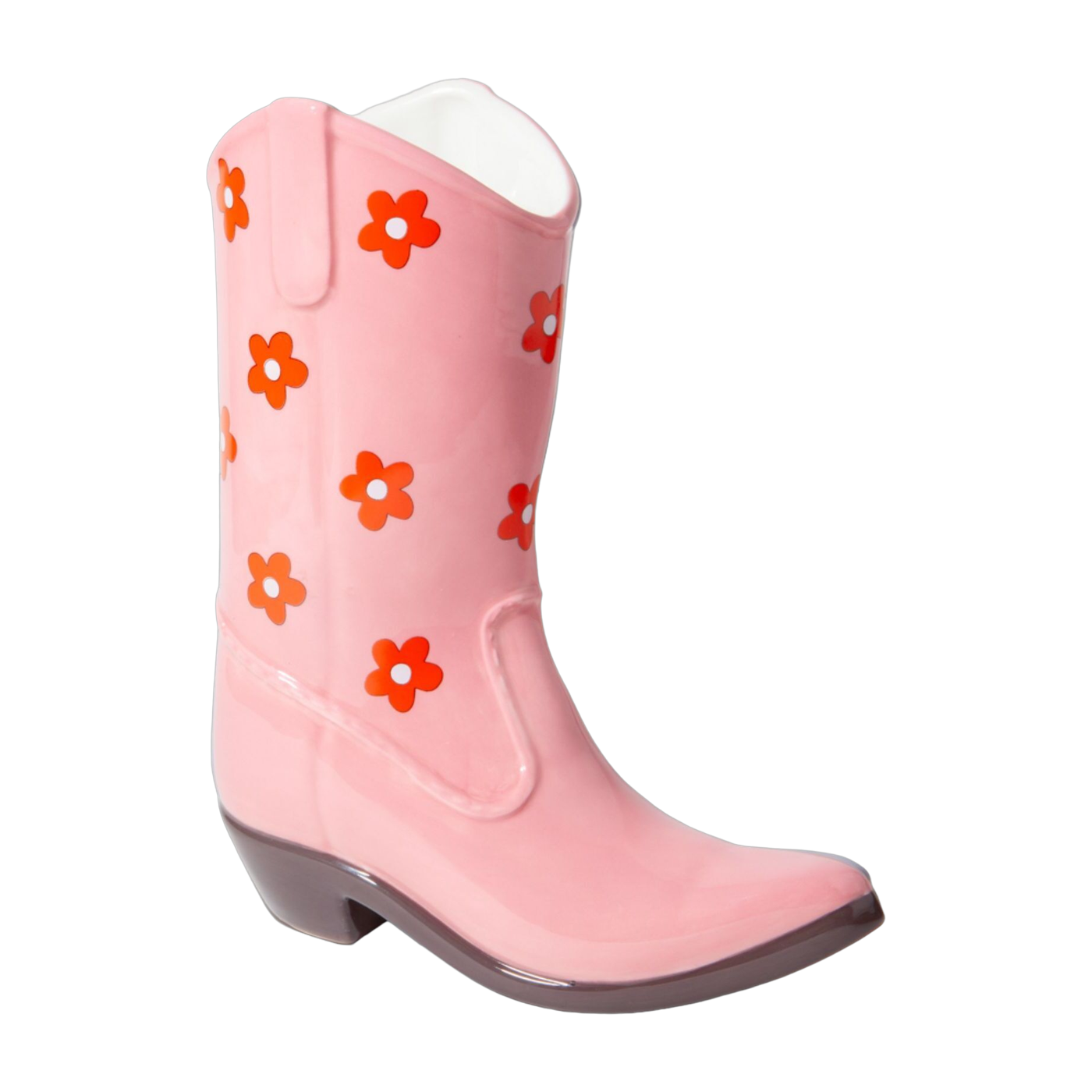 Vase aus Keramik Cowboystiefel rosa 23cm - -. Doiy