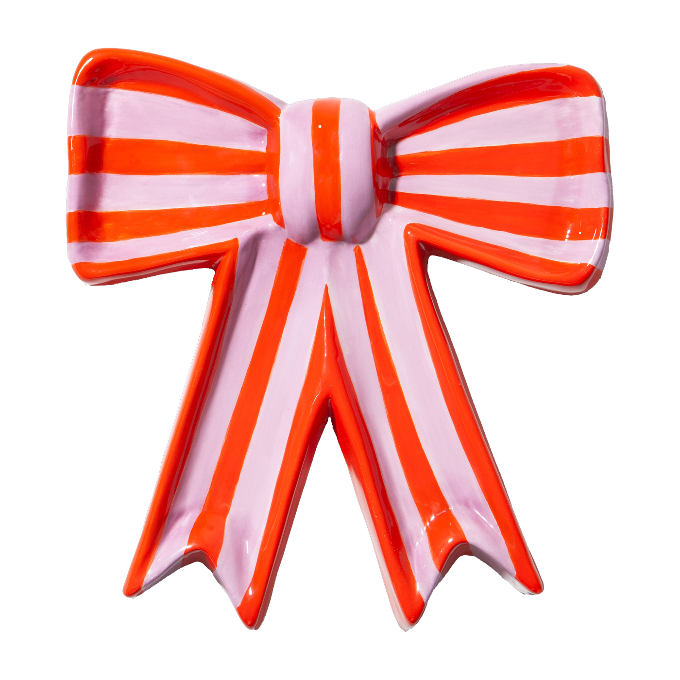 Keramiktablett Knoten rot gestreift 20cm -. Doiy