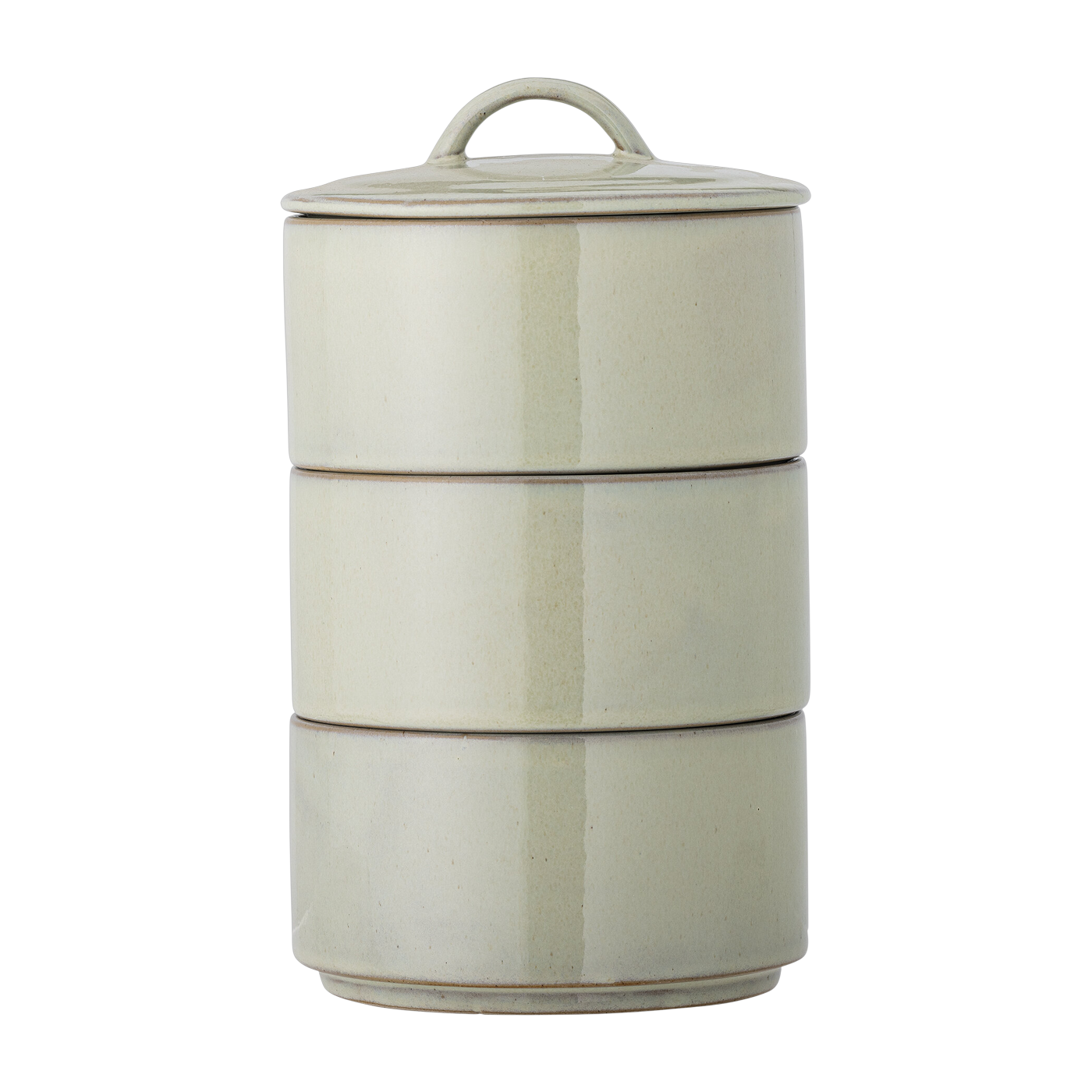 Ebba Jar W/Lid Green Stoneware - Bloomingville