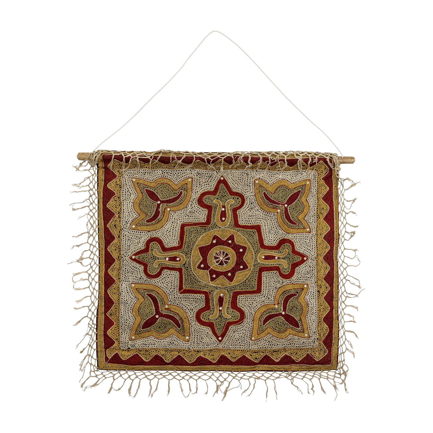Decorazione murale in cotone rosso 75 cm Mughal - Bloomingville