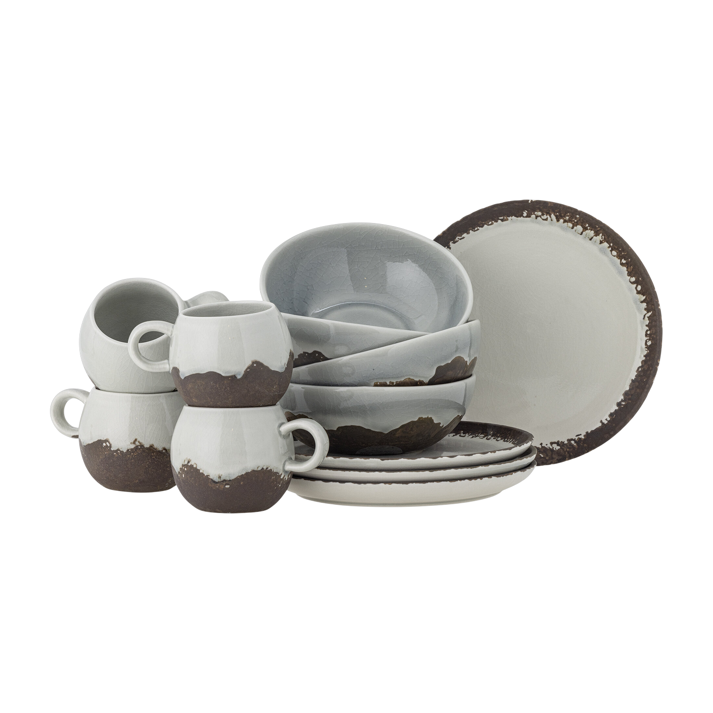 Paula Breakfast Set Brown Stoneware - Bloomingville