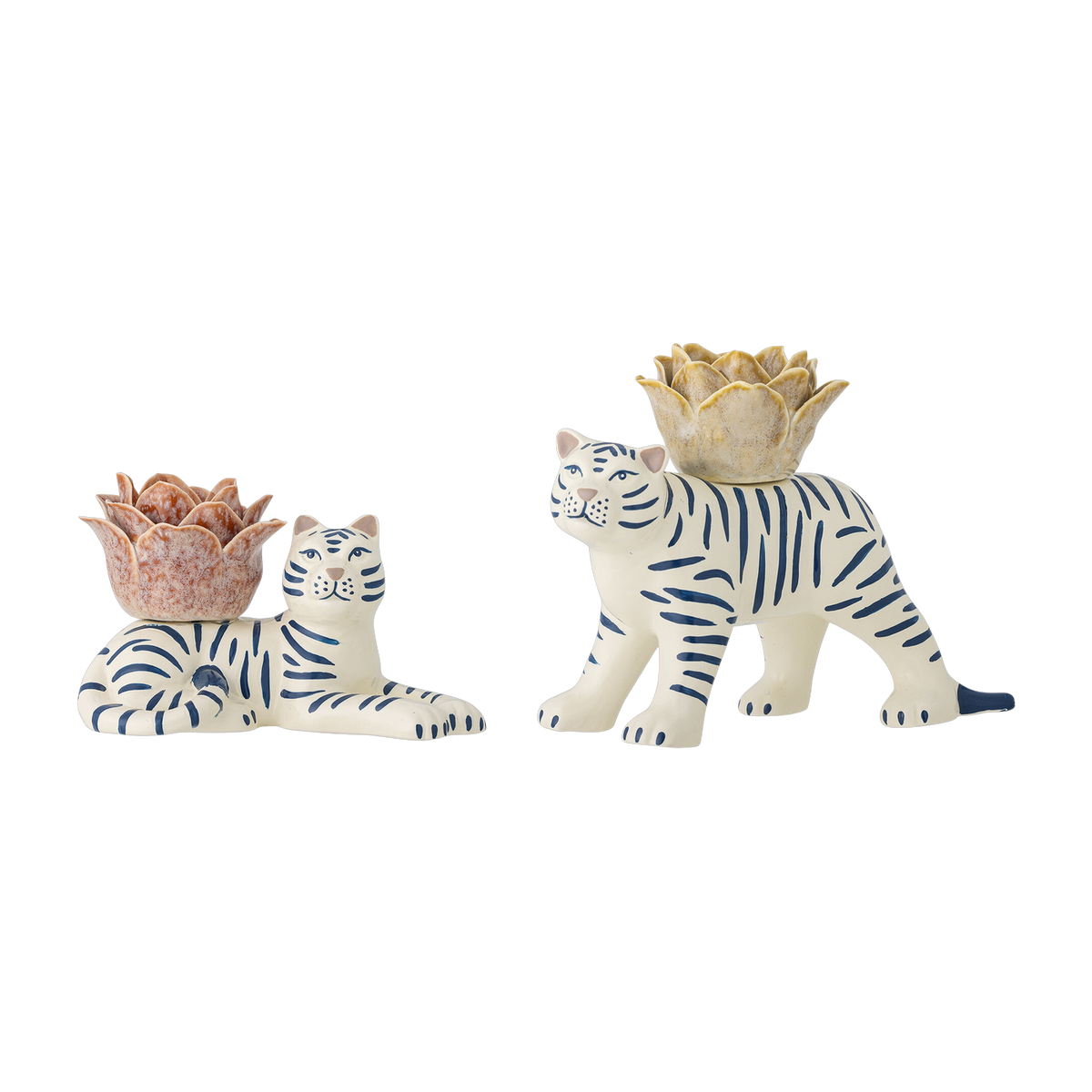Rory Candle Holder White Stoneware - Bloomingville