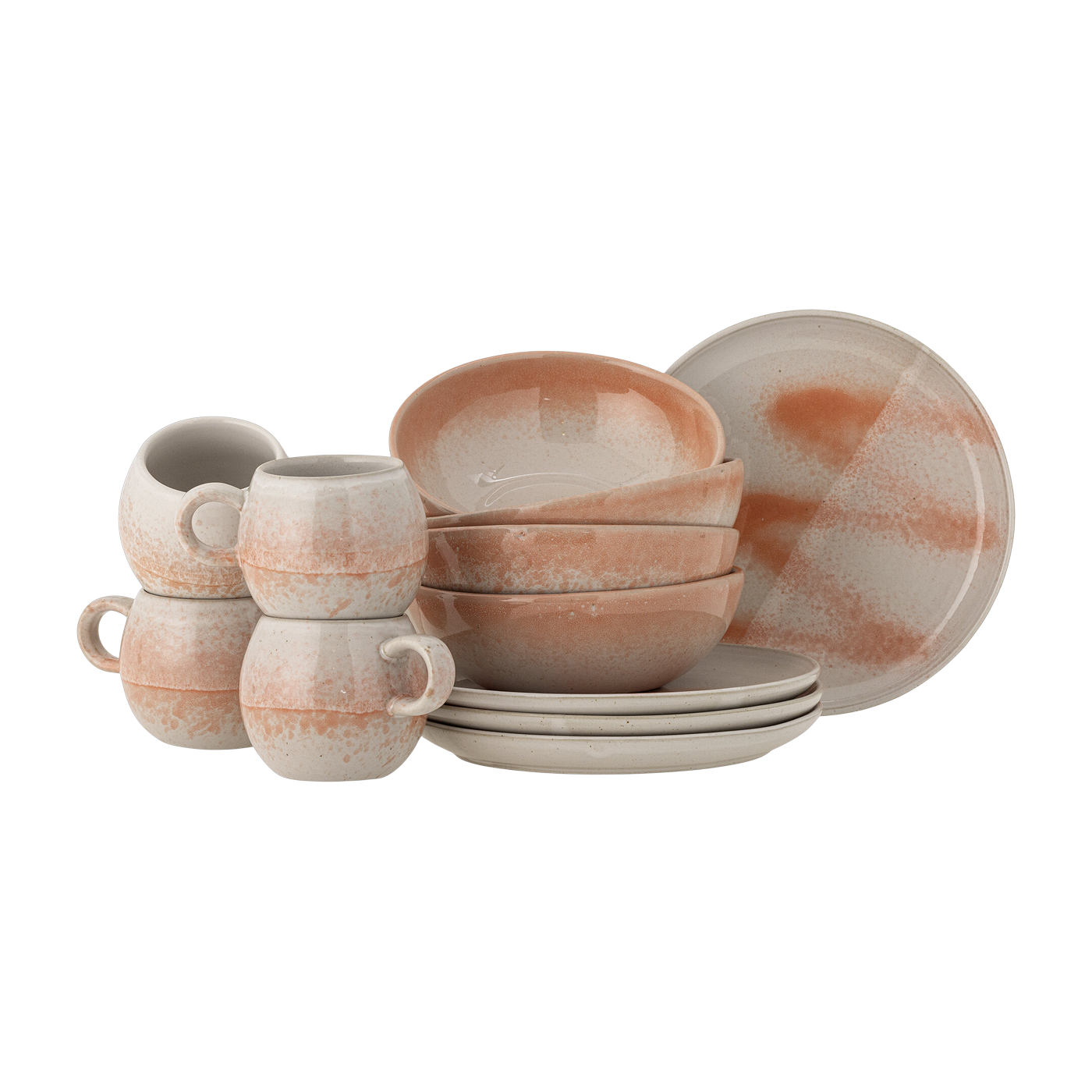 Paula Frühstück Set Orange Steingut - Bloomingville