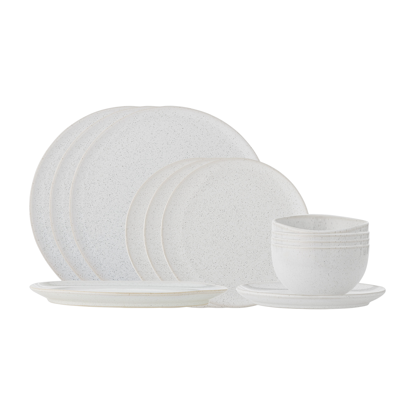 Addison Dinnerware Set White Stoneware - Bloomingville