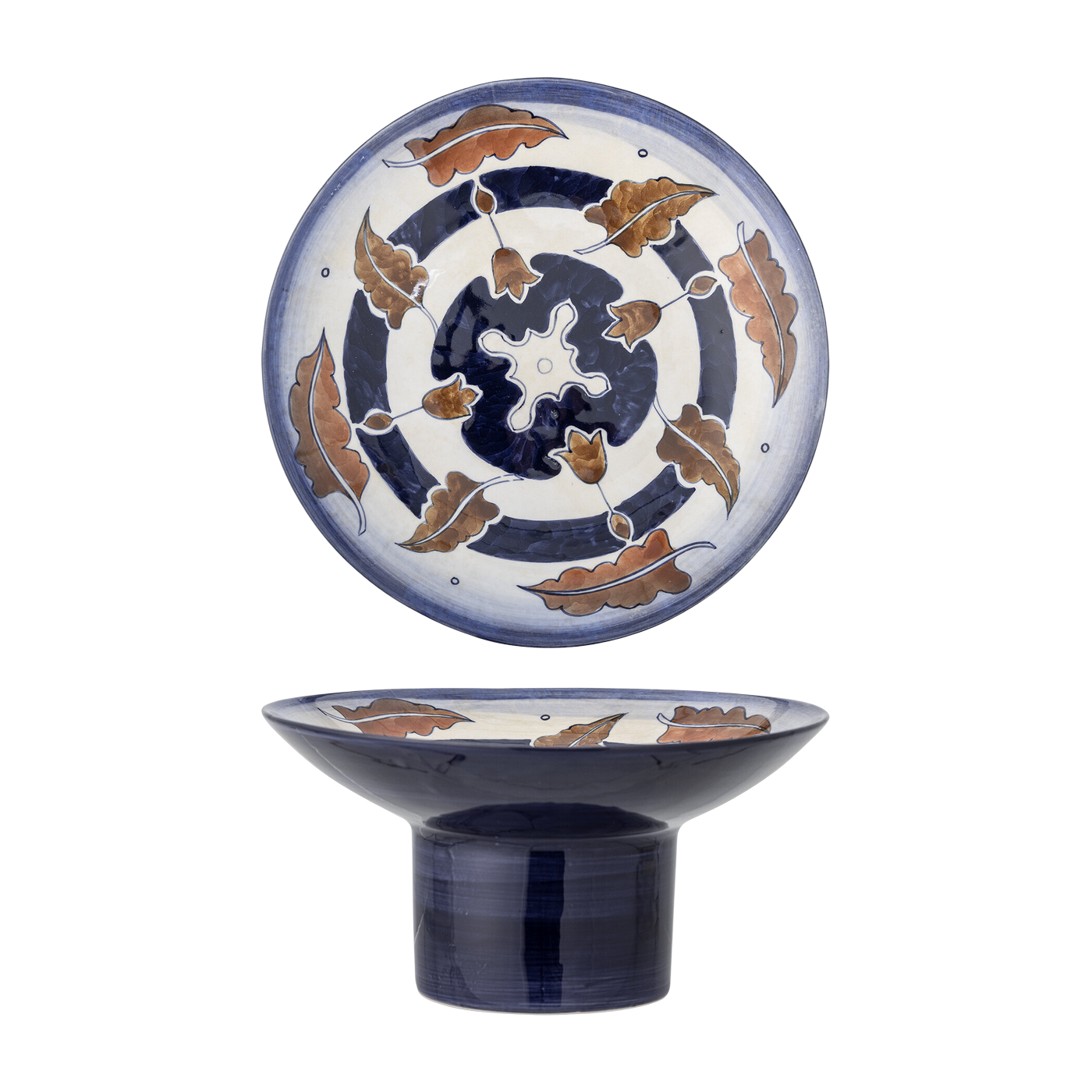 Myrna Pedestal Bowl Black Stoneware - Bloomingville