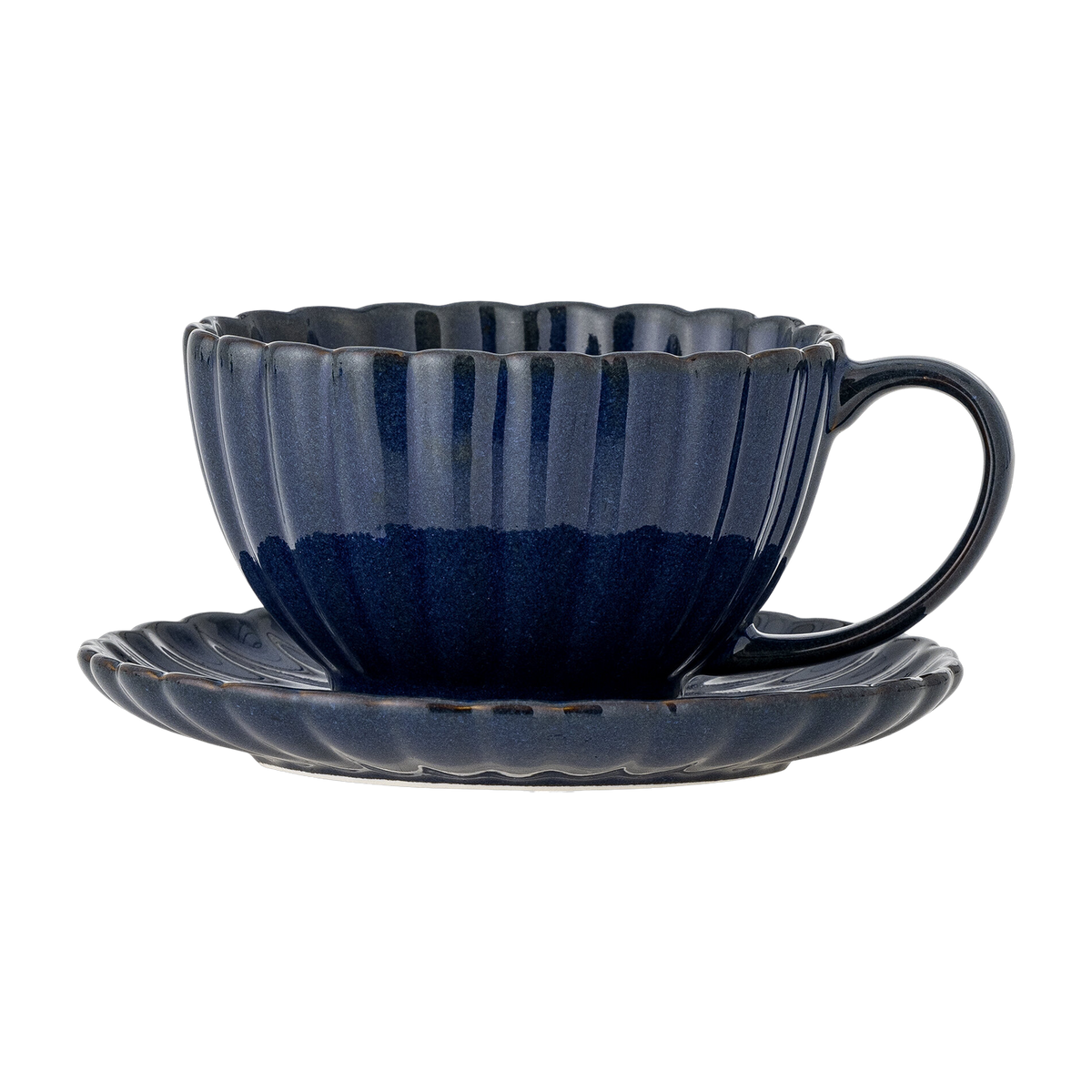 Tazza Latina con Piattino Blu Gres - Bloomingville