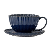 Latina Tasse Avec Soucoupe Bleu Grès - Bloomingville