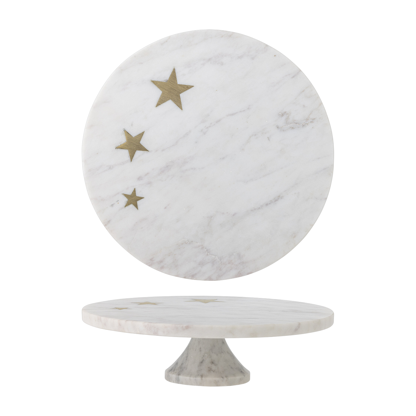 Fenya Vassoio per torte con stelle bianche marbre - Bloomingville