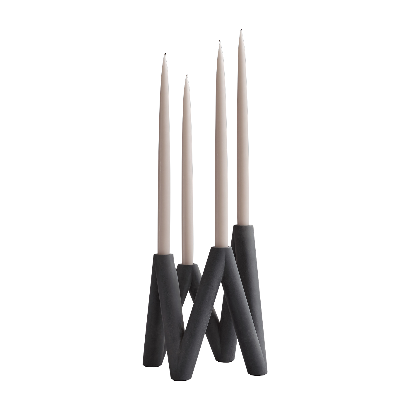 Bougeoir 4 bougies en béton noir 24x15cm W - 101 Copenhagen