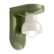 Sage green and cream ceramic wall sconce 13x22cm Berimbau - Ferroluce