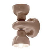 Brown ceramic wall lamp moka 13x25. 5cm Berimbau - Ferroluce