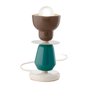 Turquoise and brown ceramic table lamp moka 12x24cm Berimbau - Ferroluce